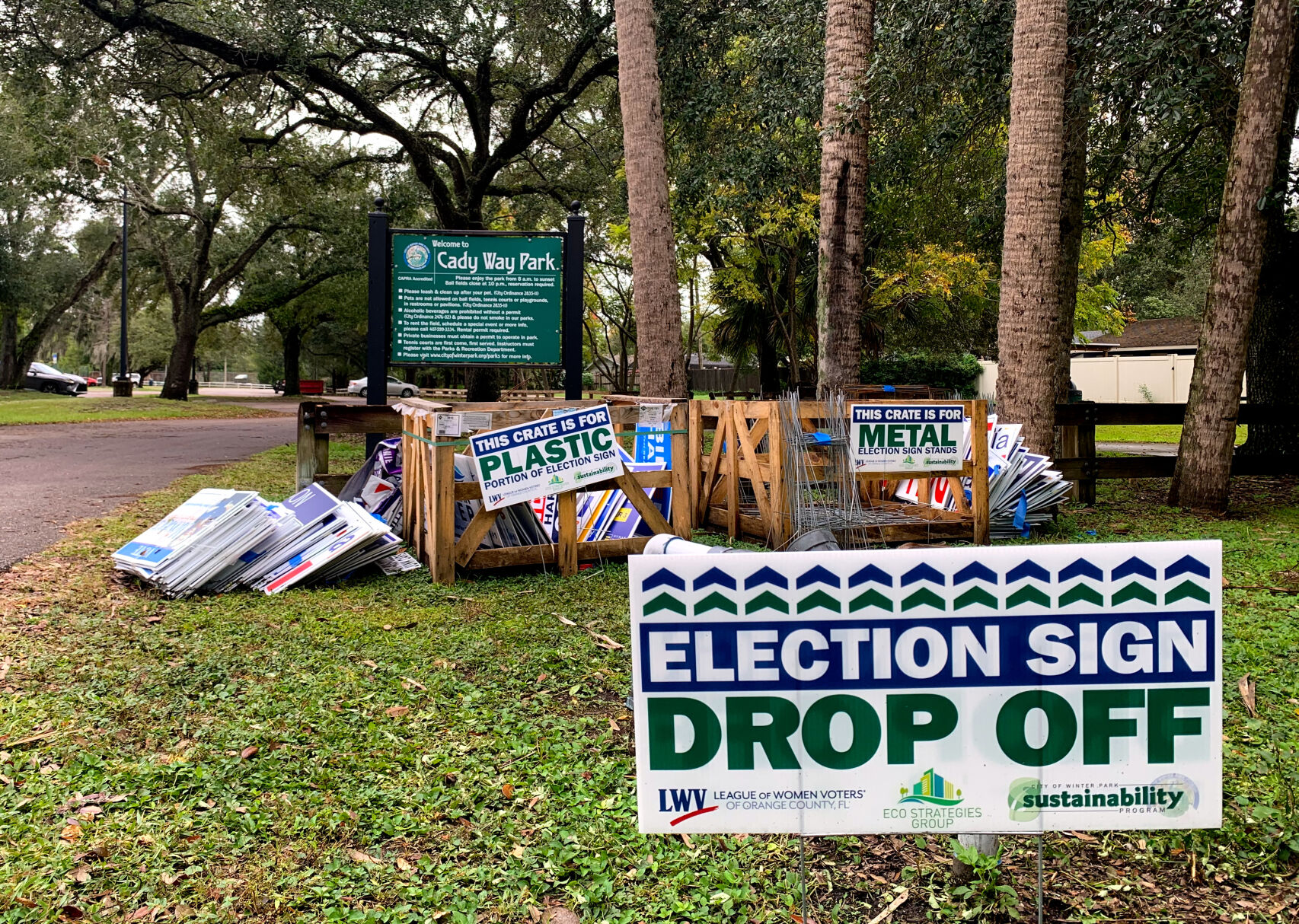For the first time ever, Orlando sets up recycling sites for campaign signs